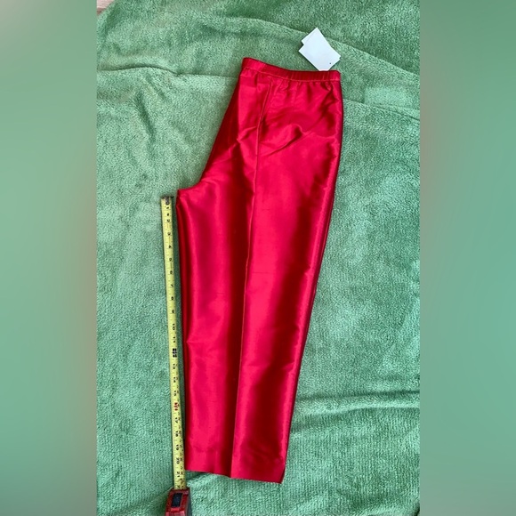 💧Coldwater Creek Red Shimmer 100% Silk Slacks size Petite 6 - Picture 6 of 8
